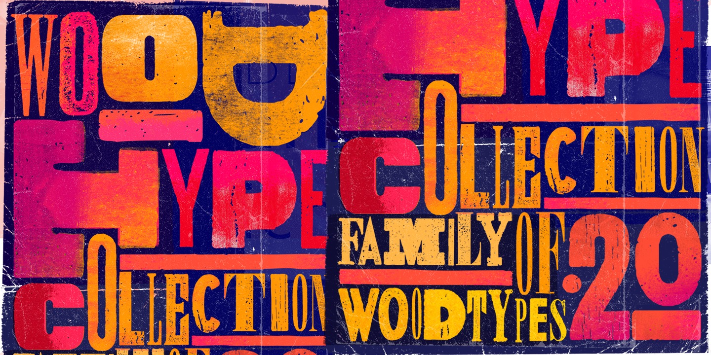 Пример шрифта Wood Type Collection